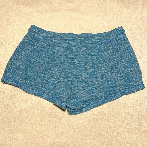 Aerie- Heather Blue Boho Cotton Shorts with Drawstring & Stripes- Size Medium - Picture 4 of 9